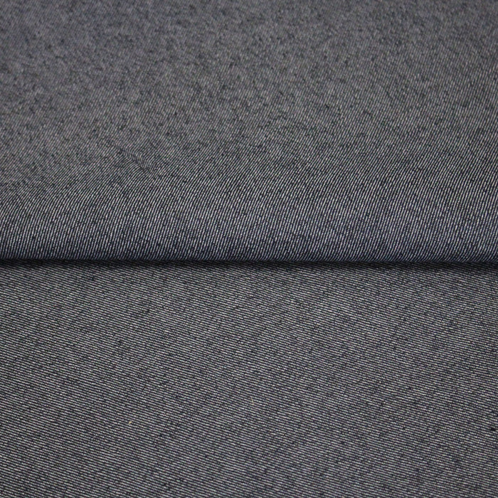 Tissu jean denim élasthanne fin, gris souris - Fabrication italienne