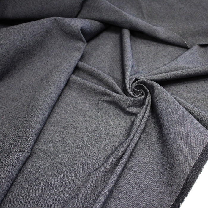 Tissu jean denim élasthanne fin, gris souris - Fabrication italienne