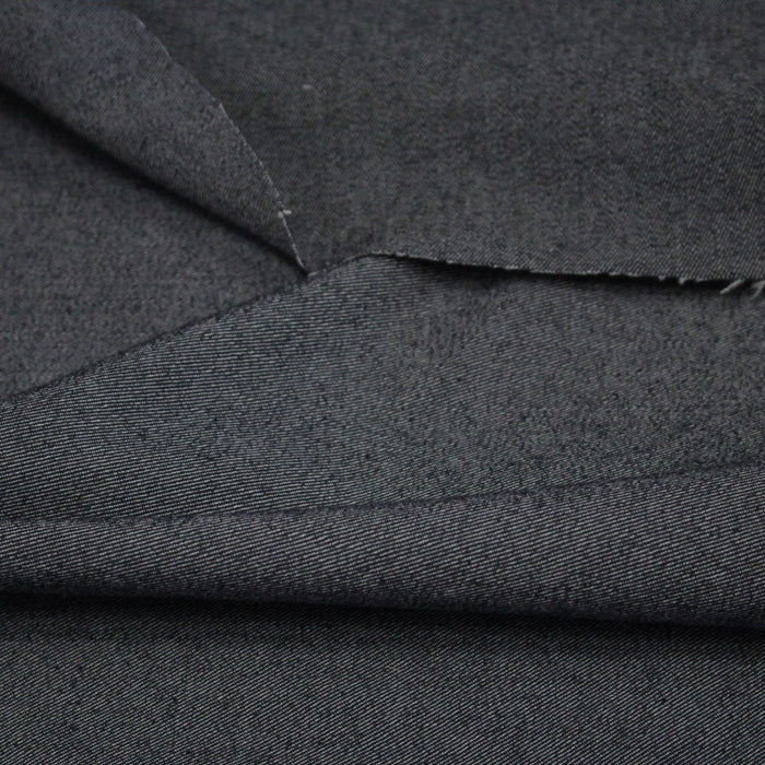 Tissu jean denim élasthanne fin, gris souris - Fabrication italienne