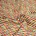 Tissu popeline coton, rayures écrues et noires aux fleurs d'hibiscus multicolores - TissusPapi.com