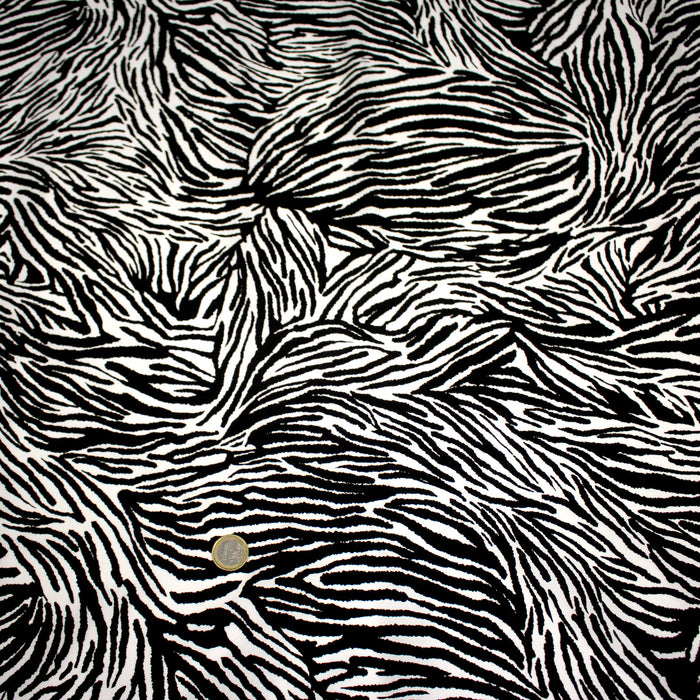 Tissu popeline de viscose motif zébré noir & blanc - Fabrication française - OEKO-TEX