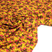 Tissu Viscose fluide MAKIA, floral jaune et rose, fond ocre - STANDARD 100 OEKO - TEX - TissusPapi.com