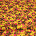 Tissu Viscose fluide MAKIA, floral jaune et rose, fond ocre - STANDARD 100 OEKO - TEX - TissusPapi.com