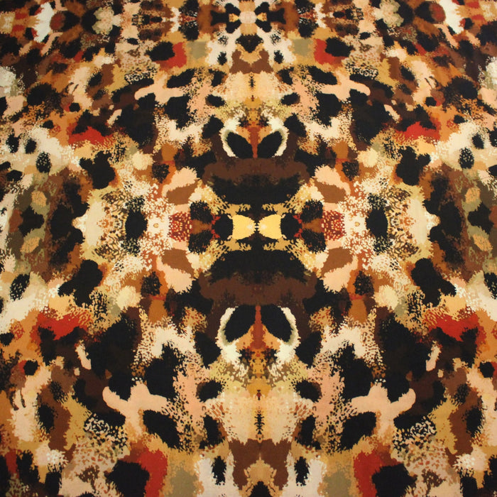 Tissu Viscose fluide GEPI, motif pelage caramel, sable, chocolat, noir - STANDARD 100 OEKO - TEX - TissusPapi.com