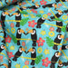 Tissu popeline coton turquoise aux toucans et plantes tropicales multicolores - TissusPapi.com