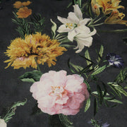 Tissu de coton demi - natté ROMANTISME aux grandes fleurs jaunes, roses et blanches - OEKO - TEX - TissusPapi.com