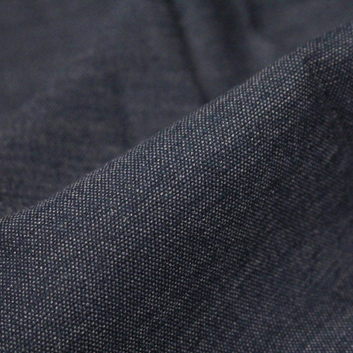 Tissu lin & polyester bleu indigo : habillement et déco d'intérieur