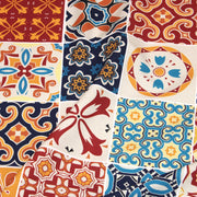 Tissu cotonnade aux carreaux de faïence multicolore - COLLECTION AZULEJOS - TissusPapi.com