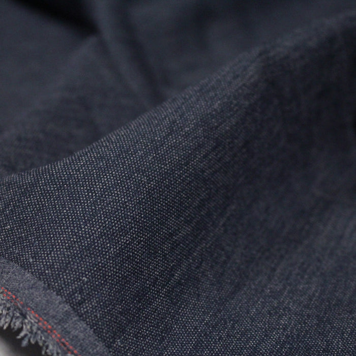 Tissu lin & polyester bleu indigo : habillement et déco d'intérieur
