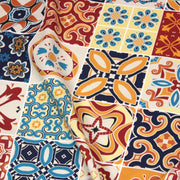 Tissu cotonnade aux carreaux de faïence multicolore - COLLECTION AZULEJOS - TissusPapi.com