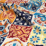 Tissu cotonnade aux carreaux de faïence multicolore - COLLECTION AZULEJOS - TissusPapi.com