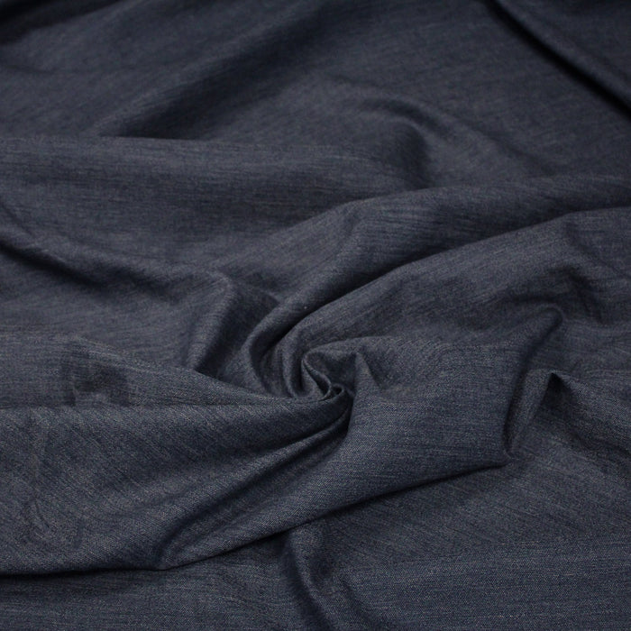 Tissu lin & polyester bleu indigo : habillement et déco d'intérieur