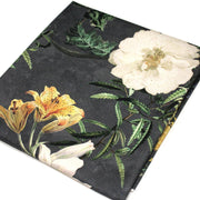Tissu de coton demi - natté ROMANTISME aux grandes fleurs jaunes, roses et blanches - OEKO - TEX - TissusPapi.com