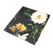 Tissu de coton demi - natté ROMANTISME aux grandes fleurs jaunes, roses et blanches - OEKO - TEX - TissusPapi.com