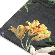 Tissu de coton demi - natté ROMANTISME aux grandes fleurs jaunes, roses et blanches - OEKO - TEX - TissusPapi.com