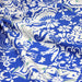 Tissu popeline de coton AZULEJOS aux carreaux de faïence bleu roi, blanc et gris clair - tissuspapi