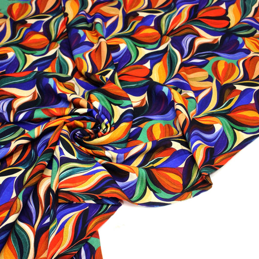 Tissu Viscose fluide ARTIA, floral moderne façon peinture à l'huile - STANDARD 100 OEKO - TEX - TissusPapi.com