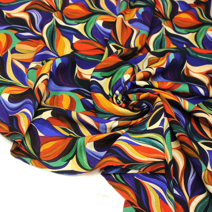Tissu Viscose fluide ARTIA, floral moderne façon peinture à l'huile - STANDARD 100 OEKO - TEX - TissusPapi.com