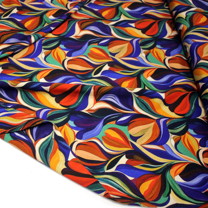 Tissu Viscose fluide ARTIA, floral moderne façon peinture à l'huile - STANDARD 100 OEKO - TEX - TissusPapi.com
