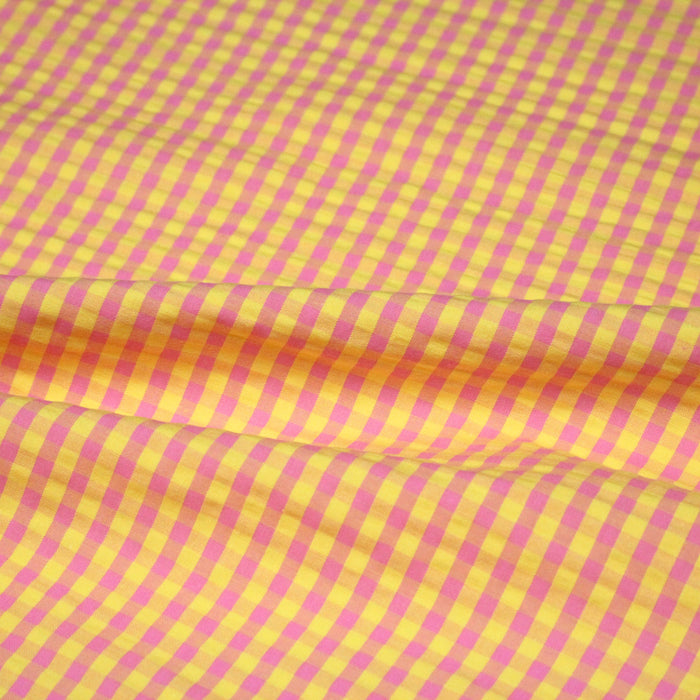Tissu seersucker coton Vichy 5mm : nombreuses couleurs estivales et fluo ! - STANDARD 100 OEKO - TEX - TissusPapi.com