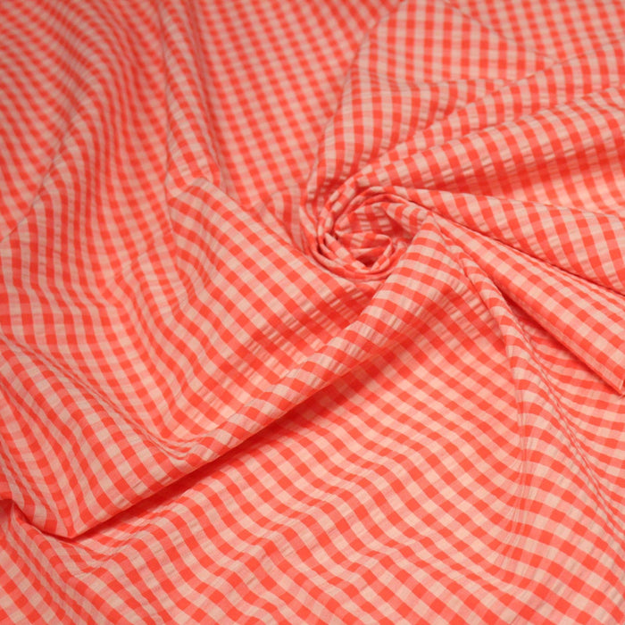 Tissu seersucker coton Vichy 5mm : nombreuses couleurs estivales et fluo ! - STANDARD 100 OEKO - TEX - TissusPapi.com