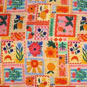 Tissu Viscose fluide Fruits en couleurs, palmiers et fleurs - COLLECTION SICILIA - STANDARD 100 OEKO - TEX - TissusPapi.com