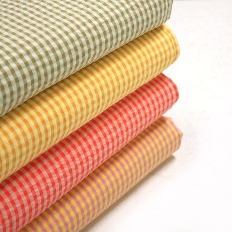 Tissu seersucker coton Vichy 5mm : nombreuses couleurs estivales et fluo ! - STANDARD 100 OEKO - TEX - TissusPapi.com