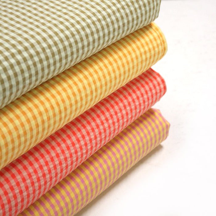 Tissu seersucker coton Vichy 5mm : nombreuses couleurs estivales et fluo ! - STANDARD 100 OEKO - TEX - TissusPapi.com