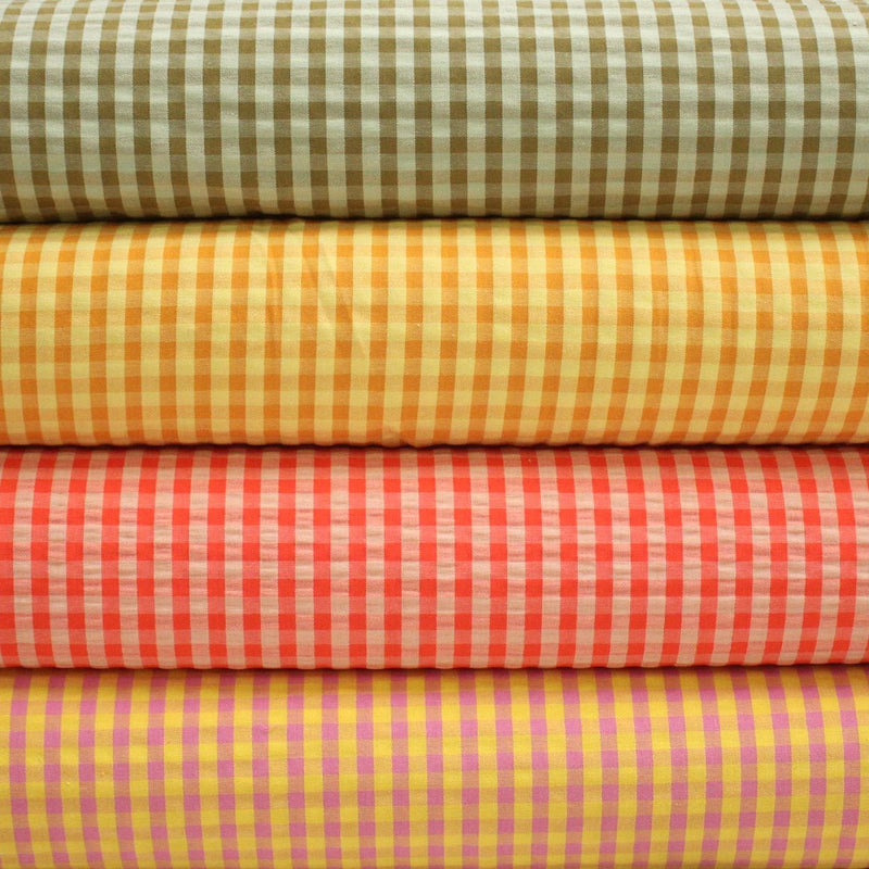 Tissu seersucker coton Vichy 5mm : nombreuses couleurs estivales et fluo ! - STANDARD 100 OEKO - TEX - TissusPapi.com