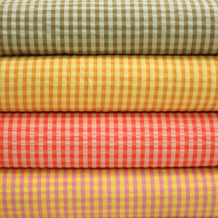 Tissu seersucker coton Vichy 5mm : nombreuses couleurs estivales et fluo ! - STANDARD 100 OEKO - TEX - TissusPapi.com