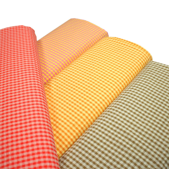 Tissu seersucker coton Vichy 5mm : nombreuses couleurs estivales et fluo ! - STANDARD 100 OEKO - TEX - TissusPapi.com