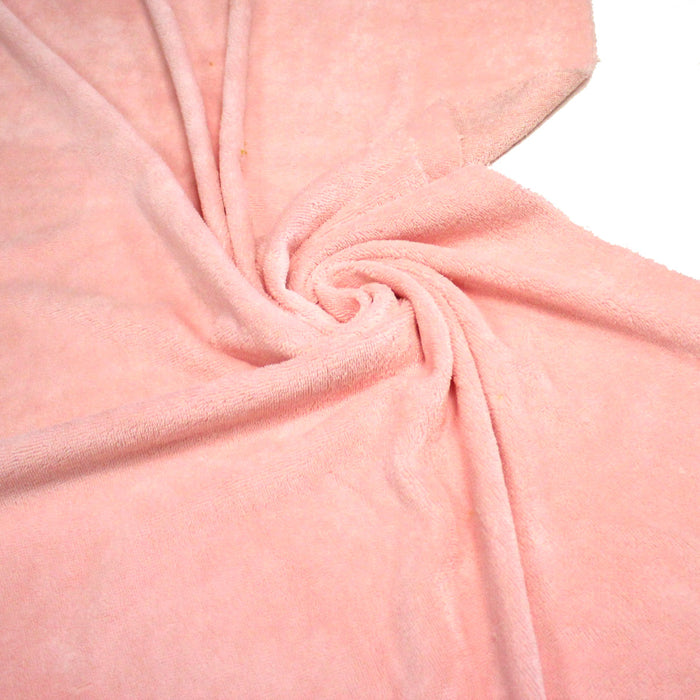 Tissu éponge de fibre de bambou qualité extra, rose pâle - OEKO-TEX
