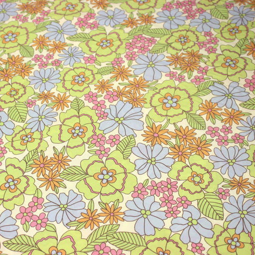 Tissu Viscose fluide floral Seventies pastel - STANDARD 100 OEKO - TEX - TissusPapi.com