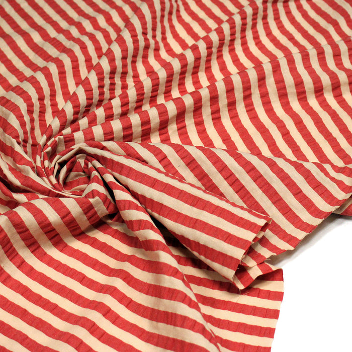 Tissu seersucker coton rayures 1cm : nombreuses couleurs estivales et fluo ! - STANDARD 100 OEKO - TEX - TissusPapi.com