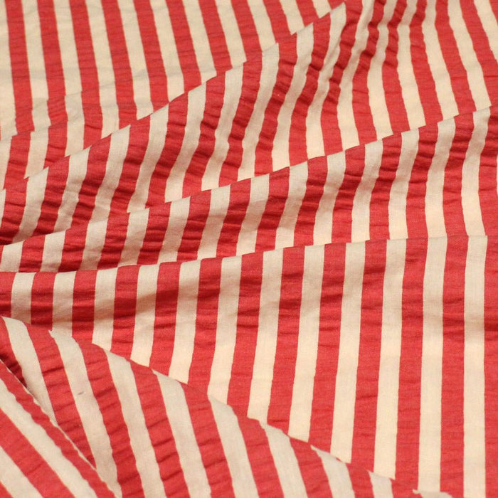 Tissu seersucker coton rayures 1cm : nombreuses couleurs estivales et fluo ! - STANDARD 100 OEKO - TEX - TissusPapi.com