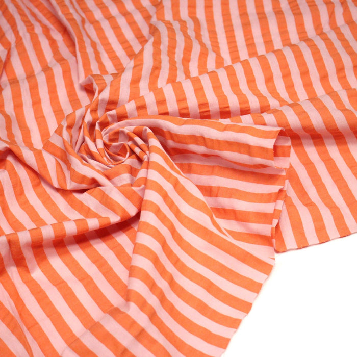 Tissu seersucker coton rayures 1cm : nombreuses couleurs estivales et fluo ! - STANDARD 100 OEKO - TEX - TissusPapi.com