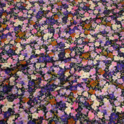 Tissu Viscose fluide ZATA floral parme et violet fond noir – STANDARD 100 OEKO - TEX - TissusPapi.com