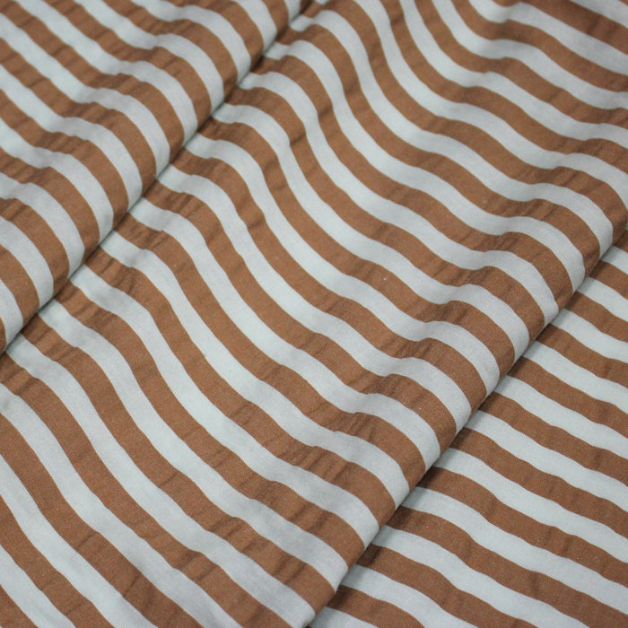 Tissu seersucker coton rayures 1cm : nombreuses couleurs estivales et fluo ! - STANDARD 100 OEKO - TEX - TissusPapi.com