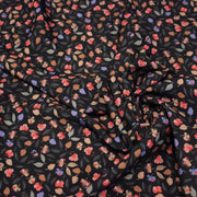 Tissu Viscose fluide FLAVIE floral multicolore fond gris anthracite – STANDARD 100 OEKO - TEX - TissusPapi.com