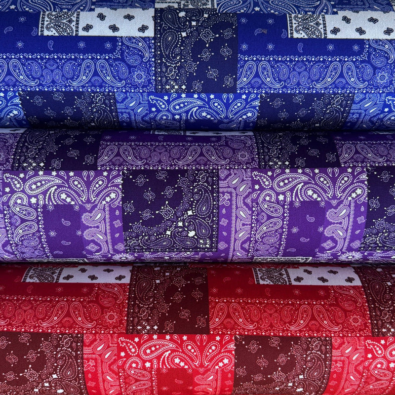 Tissu gabardine coton imprimée motif BANDANA paisley : nombreuses couleurs ! - OEKO-TEX STANDARD 100 - TissusPapi.com