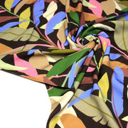 Tissu Viscose fluide FLOR DE SOL floral tropical chocolat vert bleu rose - STANDARD 100 OEKO - TEX - TissusPapi.com
