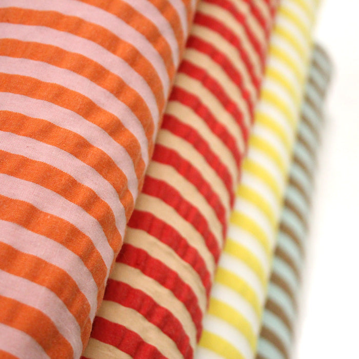 Tissu seersucker coton rayures 1cm : nombreuses couleurs estivales et fluo ! - STANDARD 100 OEKO - TEX - TissusPapi.com