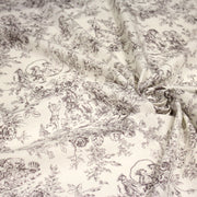 Tissu coton renforcé TOILE DE JOUY LES BAMBINS, grande largeur 280cm : bleu ou grège - OEKO - TEX - TissusPapi.com