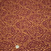 Tissu Viscose fluide ASSA arabesques rouge bordeaux fond ocre – STANDARD 100 OEKO - TEX - TissusPapi.com