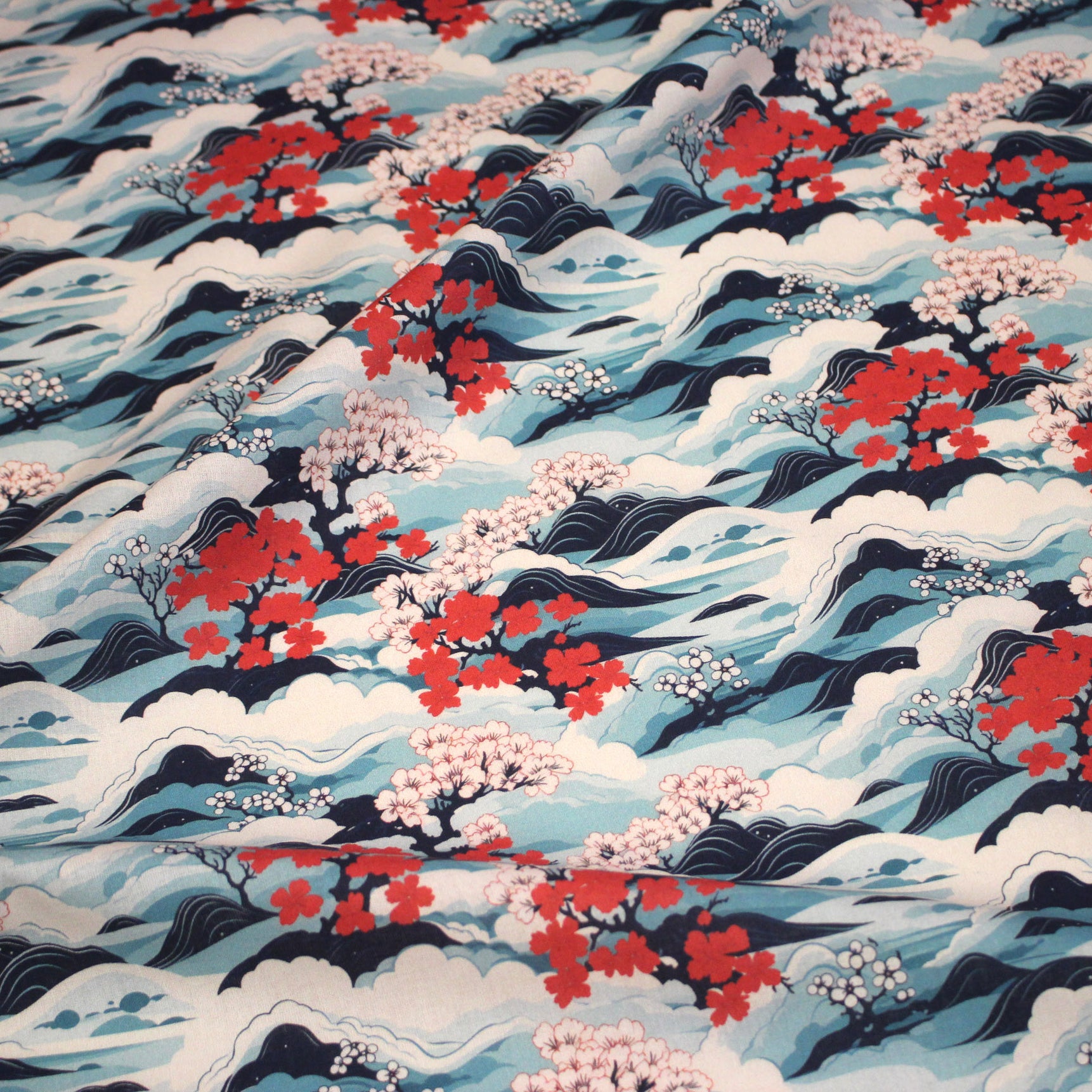 Pochette Clj Charles Le Jeune Hokusai Rouge et orange Lin