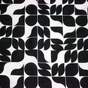 Tissu viscose fluide SEVENTIES, motif géométrique noir et blanc - STANDARD 100 OEKO - TEX - TissusPapi.com