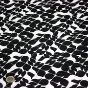 Tissu viscose fluide SEVENTIES, motif géométrique noir et blanc - STANDARD 100 OEKO - TEX - TissusPapi.com