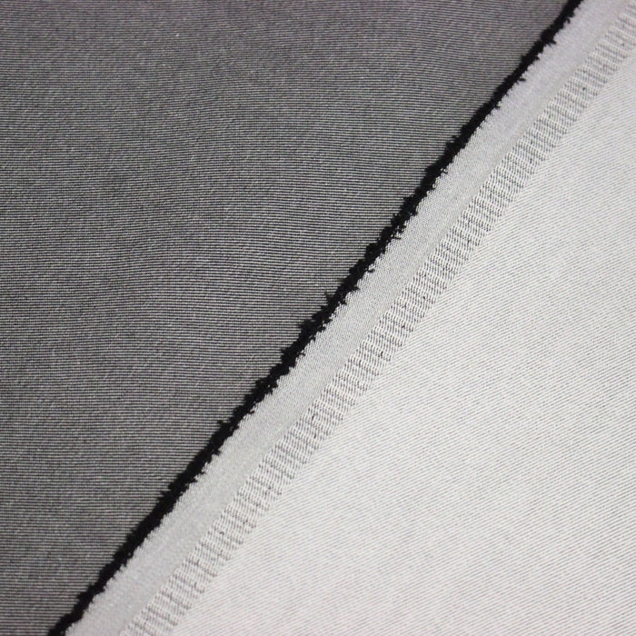 Tissu DENIM recto gris anthracite et verso blanc grisé, coton élasthanne – Fabrication italienne - TissusPapi.com