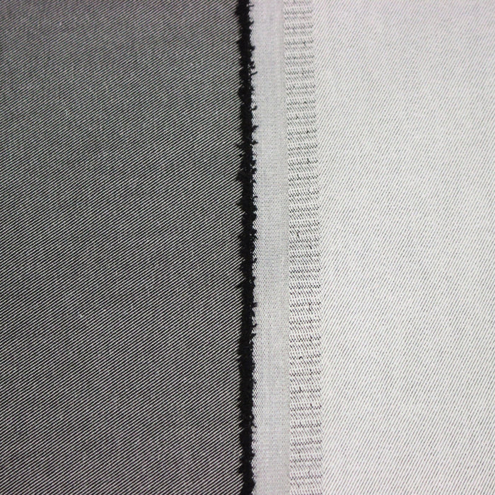 Tissu DENIM recto gris anthracite et verso blanc grisé, coton élasthanne – Fabrication italienne - TissusPapi.com