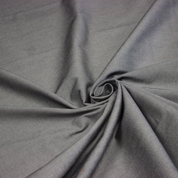 Tissu DENIM recto gris anthracite et verso blanc grisé, coton élasthanne – Fabrication italienne - TissusPapi.com